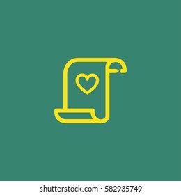 Valentine's day. Romantic design elements isolated. Thin line version. Vector illustration. Love card icon