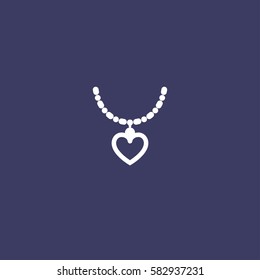 Valentine's day. Romantic design elements isolated. Thin line version. Vector illustration. Neklace icon