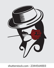 Valentine's day romantic man vector illustration,