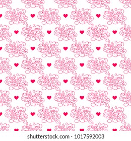 Valentines day. Romantic phrases pattern background. Template for a business card, banner, poster, notebook, invitation with a modern lettering. Vector illustration for your design