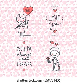 Valentines day - Romantic relationship lover illustration