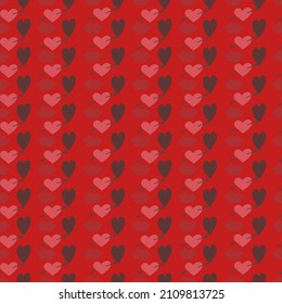 Valentines Day romantic seamless pattern with hearts, cupids, crystals, cupcakes.