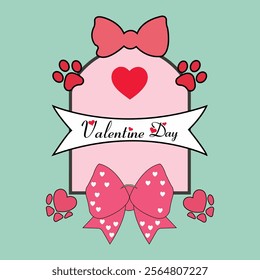 Valentine's day Romantic template design with cute dog