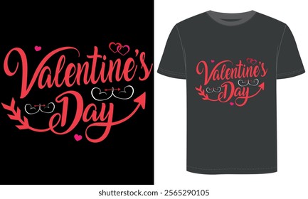 Valentines Day, Romantic Valentine's day t-shirt design, Hearts, Roses, and Love Theme, Valentine's Day typography and vector design, mug design, pillow design.