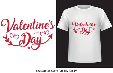 Valentine's Day, Romantic Valentine's day t-shirt design, Hearts, Roses, and Love Theme, Valentine's Day typography and vector design, mug design, pillow design.