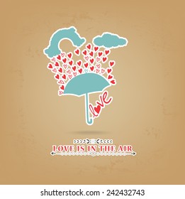 valentines day romantic with umbrella greeting card