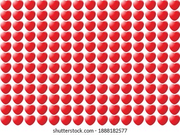 
Valentine's Day. Romantic vector background with red hearts.