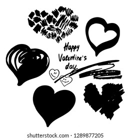 Valentine's day. Romantic vector set of hearts.