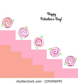 Valentine's Day, rose, flower, greeting card, vector background