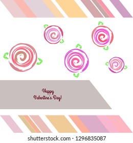 Valentine's Day, rose, flower, greeting card, vector background