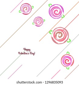Valentine's Day, rose, flower, greeting card, vector background