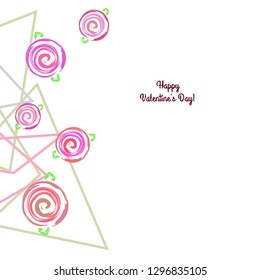 Valentine's Day, rose, flower, greeting card, vector background