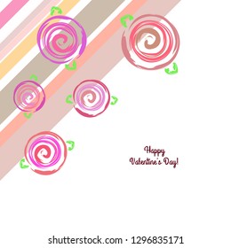 Valentine's Day, rose, flower, greeting card, vector background
