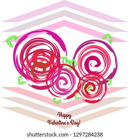 Valentine's Day, rose, flower, greeting card, vector background