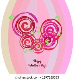 Valentine's Day, rose, flower, greeting card, vector background