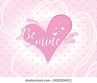 Valentine's Day rose hearts pink and red, Vector illustration.