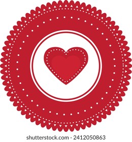 Valentine's Day - round rubber stamp