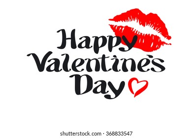 Valentines Day rubber stamp with text kiss me.