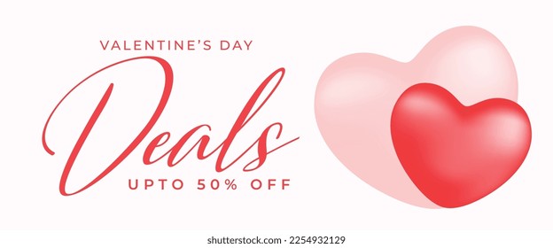 valentines day saint feast and love banner with special deal offer vector 