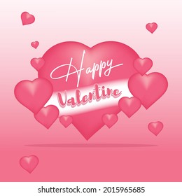 Valentine's day sale background with 3D balloon heart pattern Vector illustration good use for Wallpaper, flyer, invitation, poster, brochure, banner.