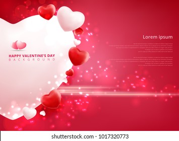 Valentines day sale background with balloons heart pattern. Vector illustration. Wallpaper, flyers, invitation, posters, brochure, banners, ad.