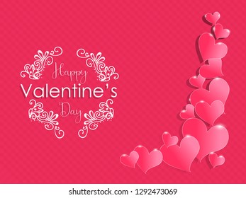 Valentines day sale background with balloons heart pattern. Vector illustration. Wallpaper, flyers, invitation, posters, brochure, banners. - Vector