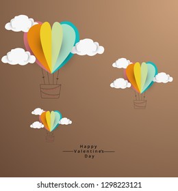 Valentines day sale background with balloons heart. Vector illustration. Wallpaper, flyers, invitation, posters, brochure, banners. - Vector