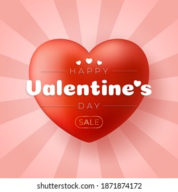 Valentines day sale background with balloons heart pattern. Vector illustration. Wallpaper, flyers, invitation, posters, brochure, banners.