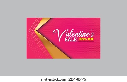 Valentines day sale background with cute and minimal shape design 
