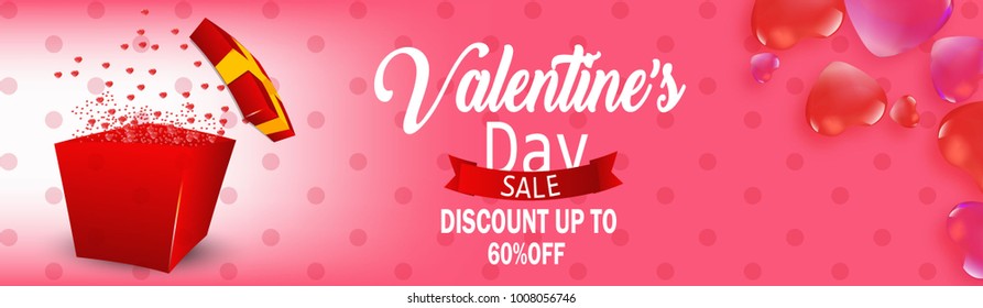 Valentines day sale background with Heart