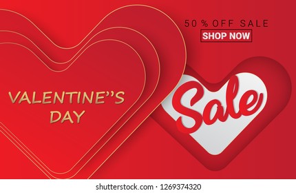 Valentines day sale background with Heart Shape.Wallpaper.flyers  invitation  posters  brochure  voucher Suitable For Wallpaper  Banner  Card  Book Illustration  Web Landing Page  and Other 