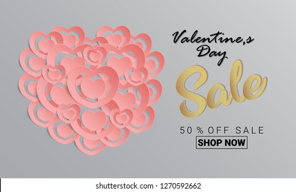 Valentines day sale background with Heart Shape.Wallpaper.flyers  invitation  posters  brochure   Suitable For Wallpaper  Banner  Card  Book Illustration  Web Landing Page  and Other Related Creative