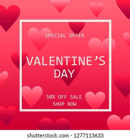 Valentines day sale background with Heart Shaped Balloons. Vector illustration.Wallpaper.flyers, invitation, posters, brochure, banners