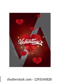 Valentines day sale background with Heart Shaped Balloons. Vector illustration paper cut.Wallpaper.flyers, invitation, posters, brochure, banners. - Vector