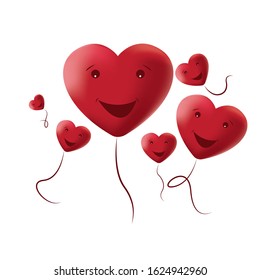 Valentines day sale background with Heart Shaped Balloons. Vector illustration.banners.Wallpaper.flyers, invitation, posters, brochure, voucher discount.