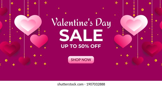 Valentine's day sale background with Heart shape. It is suitable for posters, banners, flyers, invitations, brochures. Vector illustration