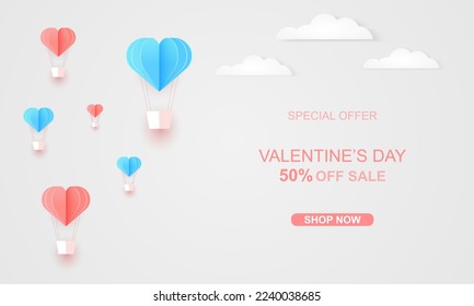 Valentine's day sale background with heart. Vector illustration. Wallpaper, flyers, invitations, posters, brochures, banners. Vector symbols of love for Happy Women's, Mother's, Valentine's Day, birth