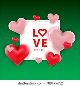 Valentines day sale background with Heart Shaped Balloons. Vector illustration.Wallpaper.flyers, invitation, posters, brochure, banners.