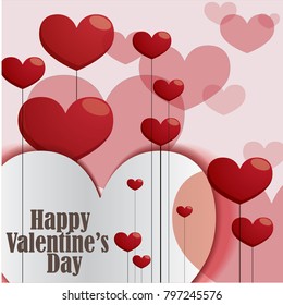 Valentines day sale background with Heart Shaped Balloons. Vector illustration paper cut.Wallpaper.flyers, invitation, posters, brochure, banners. - Vector