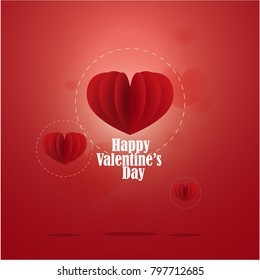 Valentines day sale background with Heart Shaped Balloons. Vector illustration paper cut.Wallpaper.flyers, invitation, posters, brochure, banners. - Vector