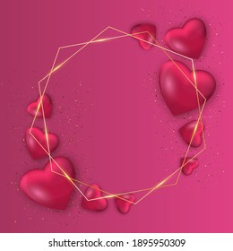 Valentine's day sale background with realistic 3d hearts. For wallpaper, flyers, invitation, posters, brochure, banners.