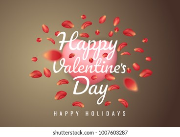 Valentines day sale background with red rose petal. Vector illustration. Concept for flyers, invitation, posters, brochure, wallpaper. Love, Valentines day couple illustration. Sale banner concept