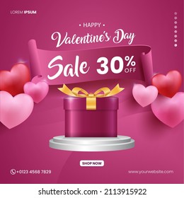 Valentine's day Sale background, Social Media Post, flyers, banners