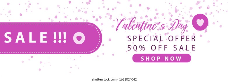 Valentines day sale background. Vector symbols of love for Valentine's card design. Vector illustration. Wallpaper, flyers, invitation, posters, brochure, voucher,banners.