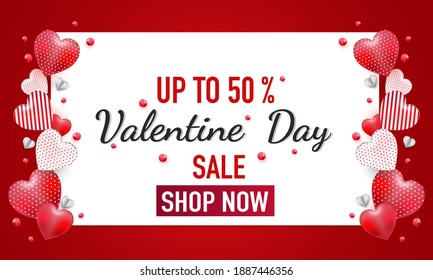 Valentine's Day sale background. Vector illustration for website , posters,ads, coupons, promotional material.