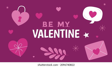 Fondo de la venta del Día de San Valentín. Ilustración vectorial. Composición romántica con corazones . Ilustración vectorial para sitio web , afiches, anuncios, material promocional.