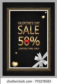 Valentine's Day sale background. Vector illustration. EPS10.