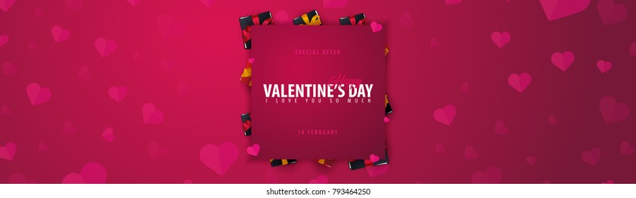 Valentines day sale background. Wallpaper, flyers, invitation, posters, brochure voucher banners Vector illustration