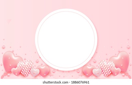 Valentine's Day sale background.Romantic composition with hearts . website , Wallpaper, flyers, invitation, posters, brochure, banners.Vector illustration. 