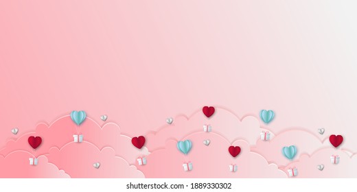 Valentine's Day sale background.Romantic composition with hearts . website , 
Wallpaper, flyers, invitation, posters, brochure, banners.Vector illustration. 